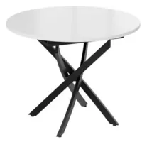 Кухонный стол Трия Дуглас тип 1 (черный муар/стекло глянцевое белое)