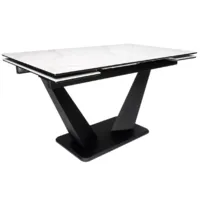 Обеденный стол Woodville Кели 140-200х80х76 / 588010 (белый/черный)