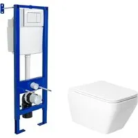 Унитаз подвесной Saniteco KW-9010W Berges АТОМ 410 040333 (с кнопкой)
