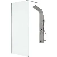 Душевая стенка Saniteco Walk-In SN-W8TC100 LYPA-1 (хром/панель хром матовый)
