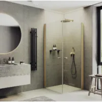 Душевой уголок MaybahGlass 80x80x198 / MGY-1291-3 (бесцветное стекло/золото)