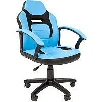 Игровое (геймерское) кресло CHAIRMAN Kids 110 (экопремиум, черный/голубой)