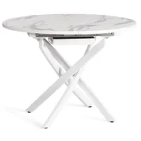 Кухонный стол TetChair Manzana 100x10030x75 (мрамор светлый/белый)