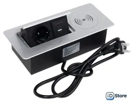 Блок розеток AKS выдвижной Nova 5 (1 розетка, алюминий)