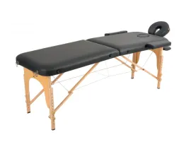 Массажный стол Atlas Sport складной 2-с деревянный 60 см. сумка (черный)