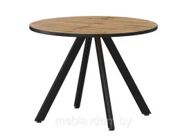 Обеденный стол раздвижной Байкал D900 МДФHPL пластик кромка ПВХ (дуб вотан)