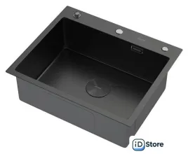 Кухонная мойка ARFEKA Eco AR 600500 POP-UP BLACK PVD NANO
