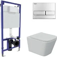 Унитаз подвесной Berges Wasserhaus Floe S Rimless Visam Slim 525 EX-043242 (с сиденьем)