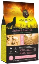Корм для собак Ambrosia Grain Free для всех пород с курицей и рыбой / U/ACF6