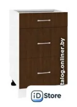 Шкаф напольный Кортекс-мебель Корнелия Лира НШ60р3ш без столешницы (венге)