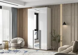 Шкаф 3-х створчатый Норд с зеркалом Белый / Белый глянец 1,2м