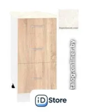 Шкаф напольный Кортекс-мебель Корнелия Лира НШ40р3ш (дуб сонома/королевский опал)