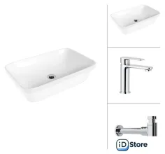 Умывальник Lauter 21370 Moon 21СK691C с сифоном 21635CH (хром)