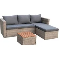 Набор садовой мебели Garden Story Окланд GS003 (ротанг светло-серый/серый)