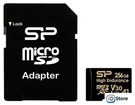 Карта памяти Silicon-Power Golden Series High Endurance microSDXC SP256GBSTXDV3V1HSP 256GB (с адаптером)