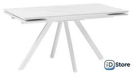 Кухонный стол Notta Вилли 140/200x80 (белый мрамор/белый)