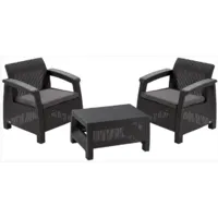 Комплект садовой мебели Keter Сorfu II Weekend Set / 223250 (графит)