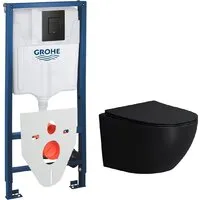 Унитаз подвесной Lauter Sulzdorf GROHE Solido 38811KF0 панель GROHE 37131000 (черный с микролифтом)