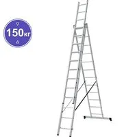 Лестница-стремянка Новая высота NV 123 алюминиевая трёхсекционная 3x12 ступеней
