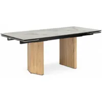 Обеденный стол Woodville Монерон 180-240x90 (calacatta gold/дуб монтана)