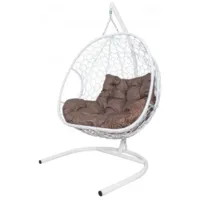 Подвесное кресло M-Group Для Двоих Home / 11820105 (белый ротанг/какао подушка)