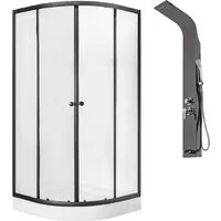 Душевой уголок Saniteco SN-1001B LYPA-4 (черный/панель черная глянцевая)