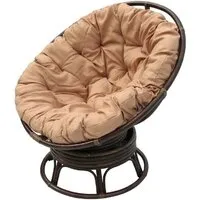 Кресло-качалка Garden Story Папасан Roker D110 вращающееся CV-18C (бежевый/коньячный)