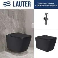 Унитаз подвесной Lauter Magdeburg с жест. сиденьем Soft Close 21103EC Breez 21GN7072BM (черный матовый, скрытое крепление)