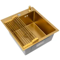 Кухонная мойка ARFEKA ECO AR мойка 450500, роллер-мат, дозатор GOLD