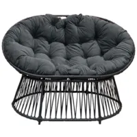 Кресло садовое Craftmebel Мамасан Премиум (черный/серый)