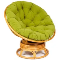 Кресло-качалка TetChair Papasan W 23/01 B с подушкой (мед/флок олива)