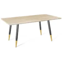 Обеденный стол Sheffilton SHT-TU104/120/80 МДФ дуб сонома светлый/черный муар/золотой SH_697520