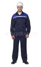 Костюм усиленный «Стандарт-1» (куртка+брюки), т.синий + василек КБ 3