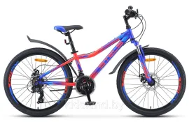 Велосипед Stels Navigator 410 Md 24" (синий/неоновый-красный)