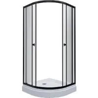 Душевой уголок Saniteco SNT-801 90х90 c поддоном (черный/прозрачное стекло)