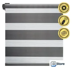 Рулонная электроштора НеоФьюжен Баланс 200х250 правая (темно-серый, черная фурнитура)