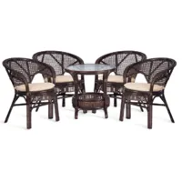 Набор садовой мебели TetChair Pelangi 02/15 4 кресла с подушками (грецкий орех)