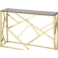 Консольный стол Stool Group Арт Деко 115x30 ECST-015-TG-SK (стекло Smoke/сталь золото)