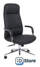 Офисное кресло AksHome Elema (черная экокожа/хромированный металл)