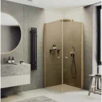 Душевой уголок MaybahGlass 80x80x198 / MGY-1297-3 (бронзовое стекло/золото)