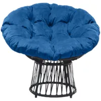 Кресло садовое Craftmebel Папасан Премиум (графит/голубой)