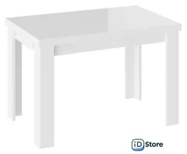 Кухонный стол Трия Норман тип 1 (белый/стекло белый глянец)
