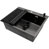 Кухонная мойка ARFEKA ECO AR мойка 600500, роллер-мат, дозатор Black