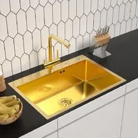 Кухонная мойка ARFEKA ECO AR 700500 GOLD PVD NANO