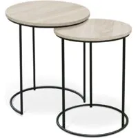 Журнальный столик Sheffilton SHT-CT7 (дуб беленый/черный муар)