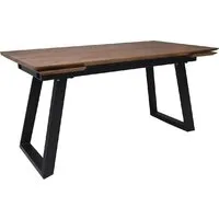 Кухонный стол ОКА Сангай 136-196x80x80 (дуб мореный/черный)