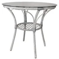 Стол садовый M-Group Ялта (с ротангом, белый)