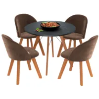 Обеденная группа Sheffilton SHT-DS250 (каменный уголь/кофейный ликер/светлый орех)