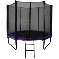 Батут GoUP Prestige 8FT (с сеткой и лестницей, фиолетовый)