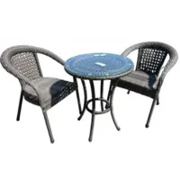 Обеденная группа AIKO DECO 2 с круглым столом 7019П Серо-коричневый